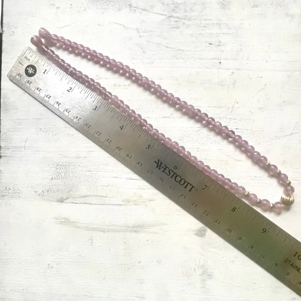Vintage translucent purple gold tone Necklace